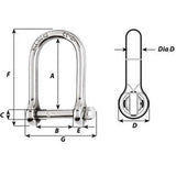 Wichard SelfLocking Large Shackle  Diameter 5mm  316 1262W