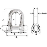 Wichard Captive Pin D Shackle  Diameter 12mm  1532 1406W