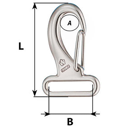 Wichard Webbing Snap Hook  30mm  Length 60mm 2284W