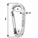 Wichard Symmetric Carbine Hook Without Eye  Length 60mm  14 2333W