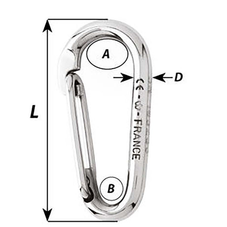 Wichard Symmetric Carbine Hook Without Eye  Length 100mm  1332 2336W