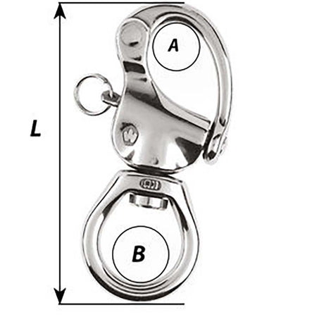 Wichard HR Snap Shackle  Large Bail  Length 80mm 2373W