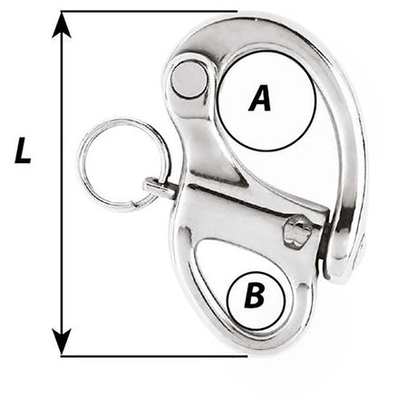 Wichard 2 Snap Shackle wFixed Eye  50mm 2471W
