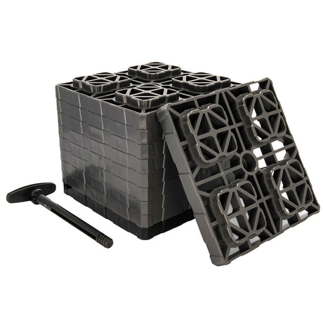 Camco FasTen Leveling Blocks XL wTHandle  2x2  Grey 10Pack 44527