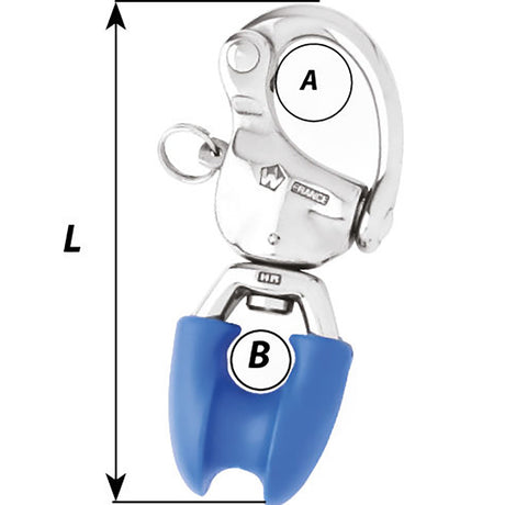 Wichard HR Snap Shackle wThimble Eye  Length 334 2493W