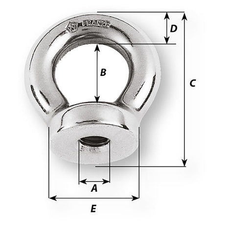 Wichard 516 Eye Nut  2132 Diameter 6341W