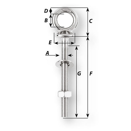 Wichard Eye Bolt  Diameter 916  Length 3532 6492W