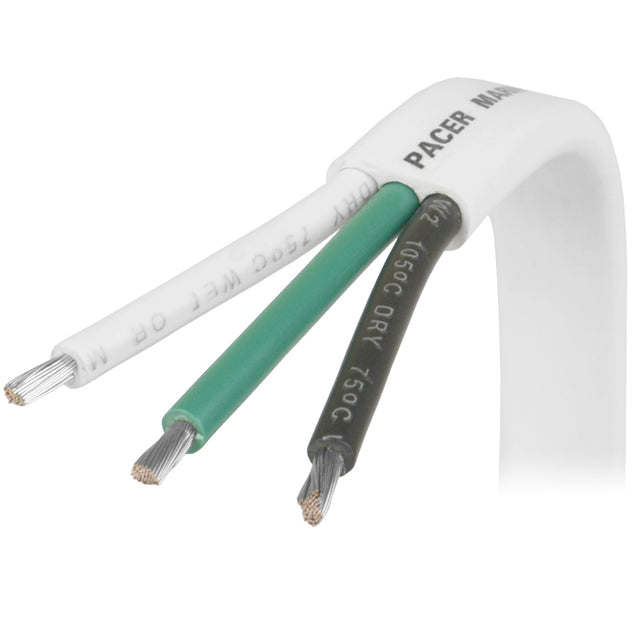 Pacer 143 AWG Triplex Cable  BlackGreenWhite  100  W143100