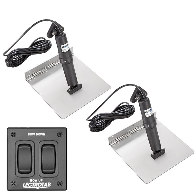 Lectrotab XKA Stainless Steel Trim Tab Kit wRocker Switch  12 x 18 XKAF12X18