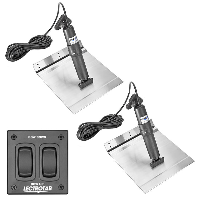 Lectrotab XKA Aluminum Alloy Trim Tab Kit wRocker Switch  9 x 9 XKAF9X9A