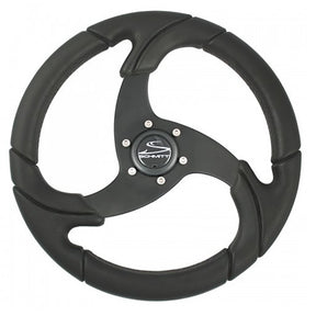 Schmitt Marine Folletto 142 Wheel  Black Polyurethane  34 Tapered Shaft wBlack Center Cap PU021104R