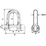 Wichard SelfLocking D Shackle  12mm Diameter  1532 1206W