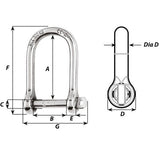 Wichard SelfLocking Large Opening Shackle  8mm Diameter  516 1264W
