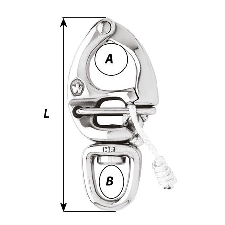 Wichard HR Quick Release Snap Shackle With Swivel Eye 110mm Length 42164 2676W