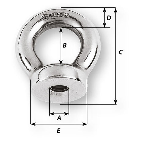Wichard 12mm Eye Nut  Thread M12 x 175mm 6366W