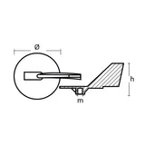 Tecnoseal Zinc Yamaha Trim Tab Anode f150  225 HP Motors 01143
