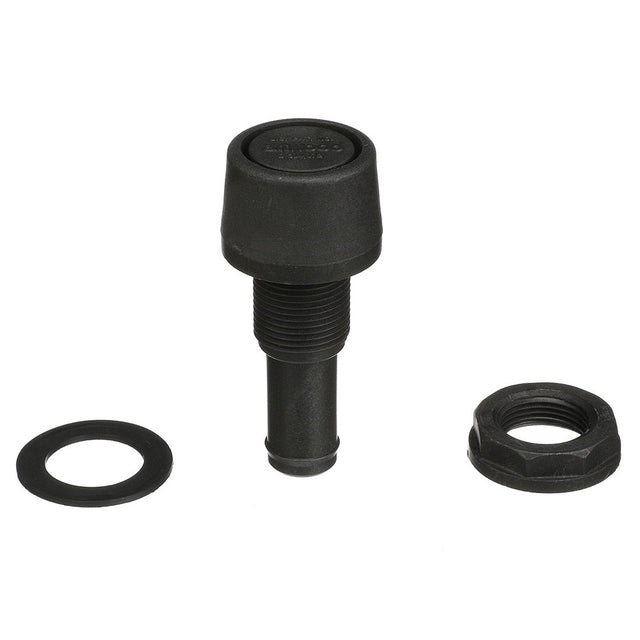 Attwood Straight Fuel Vent  Black Polypropylene 16073