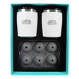 Toadfish NonTipping 10oz White Rocks Tumblers wIce Ball Tray  2 Tumblers 1119