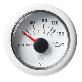 Veratron 52mm 2116 ViewLine Engine Oil Pressure Gauge  150 PSI  White Dial  Bezel A2C59514202