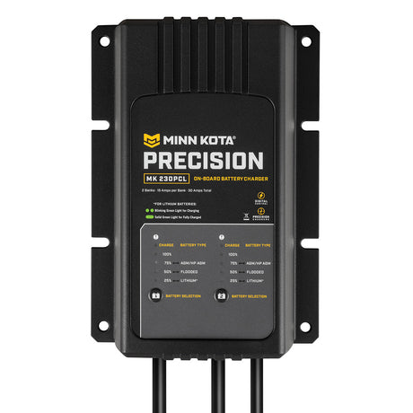 Minn Kota OnBoard Precision Charger MK230 PCL 2 Bank x 15 AMP LI Optimized Charger 1832304